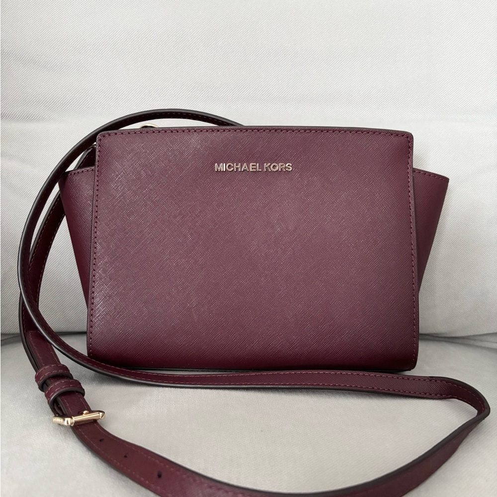Michael Kors Selma Merlot Crossbody Bag
